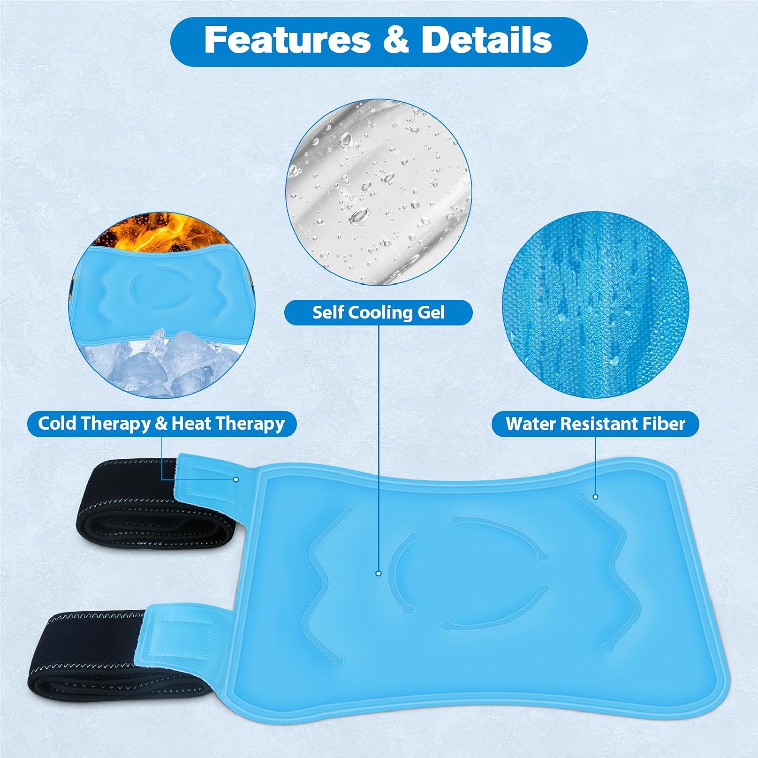 Ice Pack for Knee Pain Relief – Reusable Knee Ice Pack Wrap with Strap, Leakproof Gel Cold Compress for Injuries, Surgery, Arthritis, Meniscus Tear, ACL, Shoulder & Leg... 4 Ice Pack for Knee Pain Relief – Reusable Knee Ice Pack Wrap with Strap, Leakproof Gel Cold Compress for Injuries, Surgery, Arthritis, Meniscus Tear, ACL, Shoulder & Leg... - Image 2