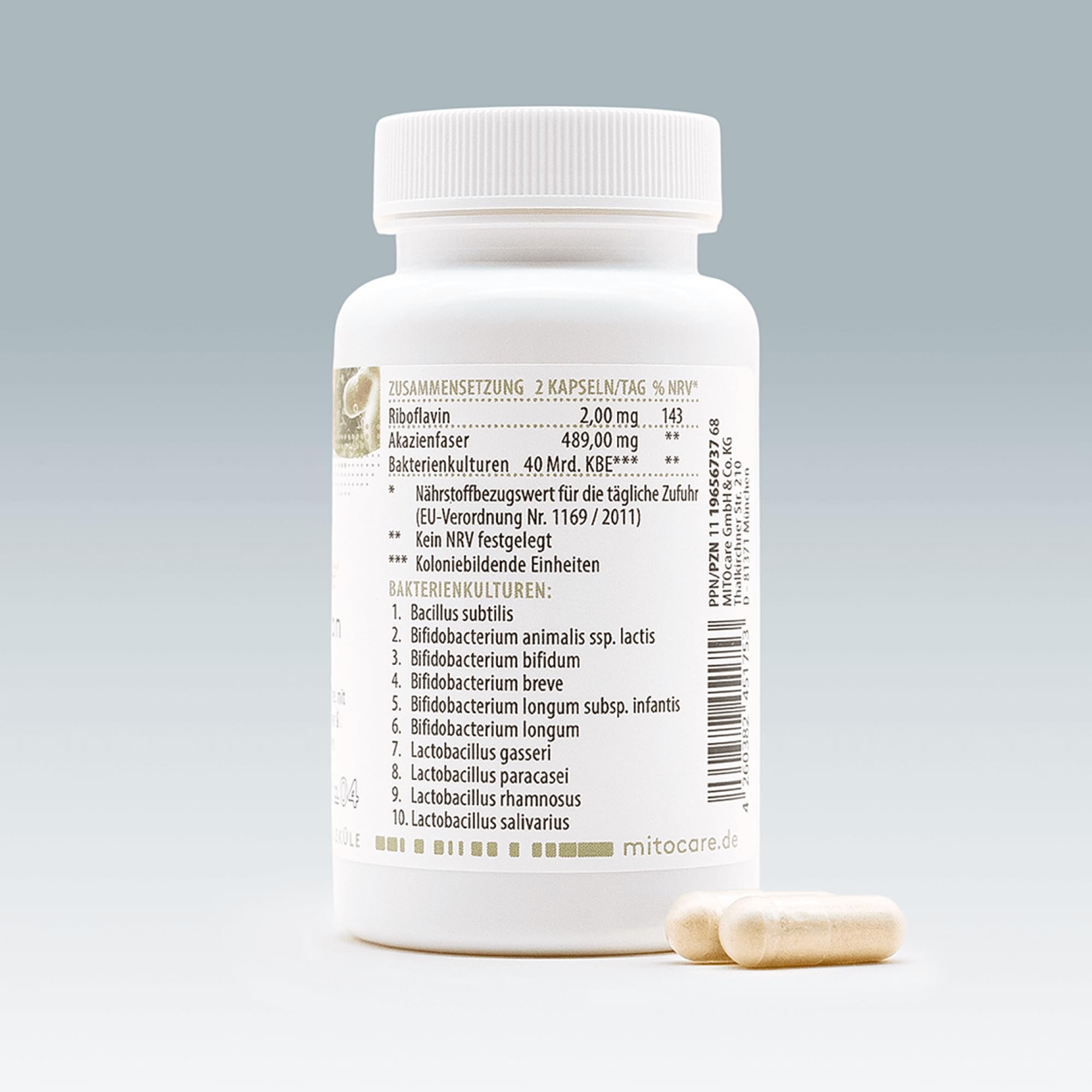 HISTAclean Biotics - Darm Kur - Ausgewählte Bakterienkulturenkomplex mit Bifidobacterien & Lactobacillus + Riboflavin & Akazienfaser - vegan - Vorratspack mit 60 Kapseln - Produziert in Deutschland