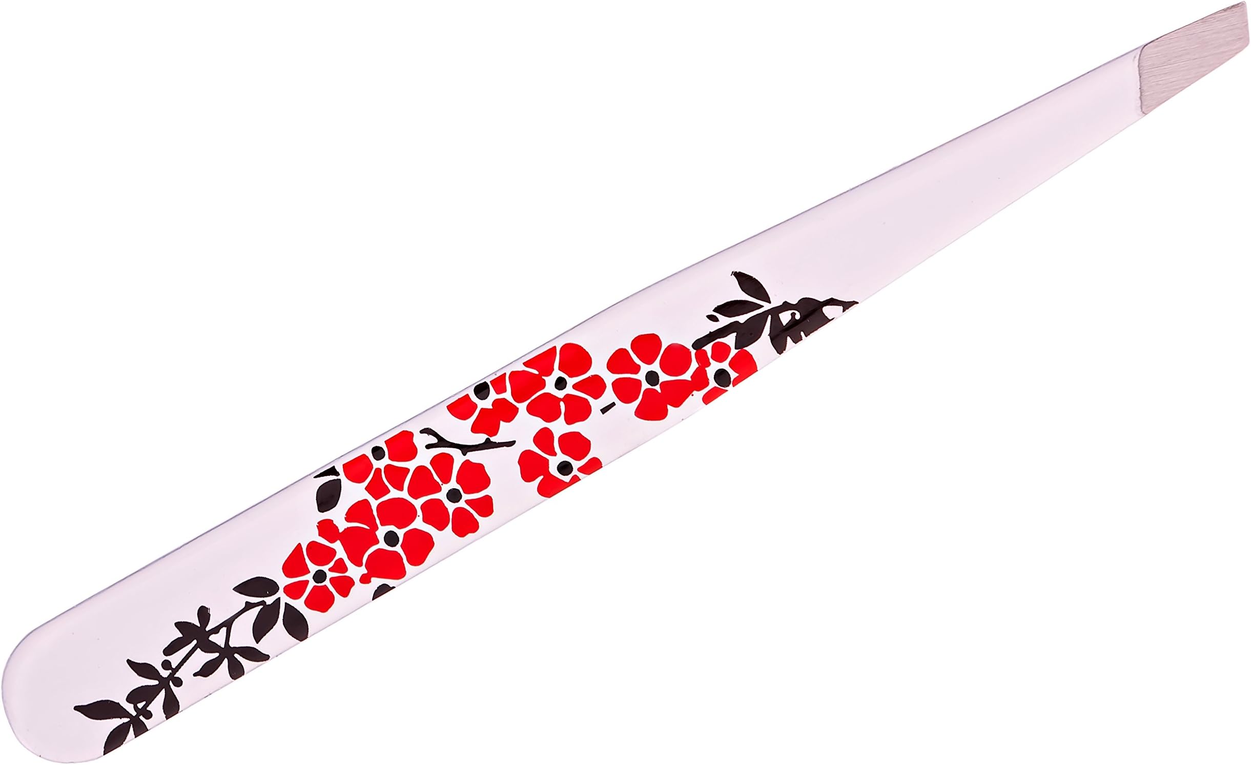 Eyebrow Tweezers by Creation Spring - Perfectly Aligned Stainless Steel with Slant Tip