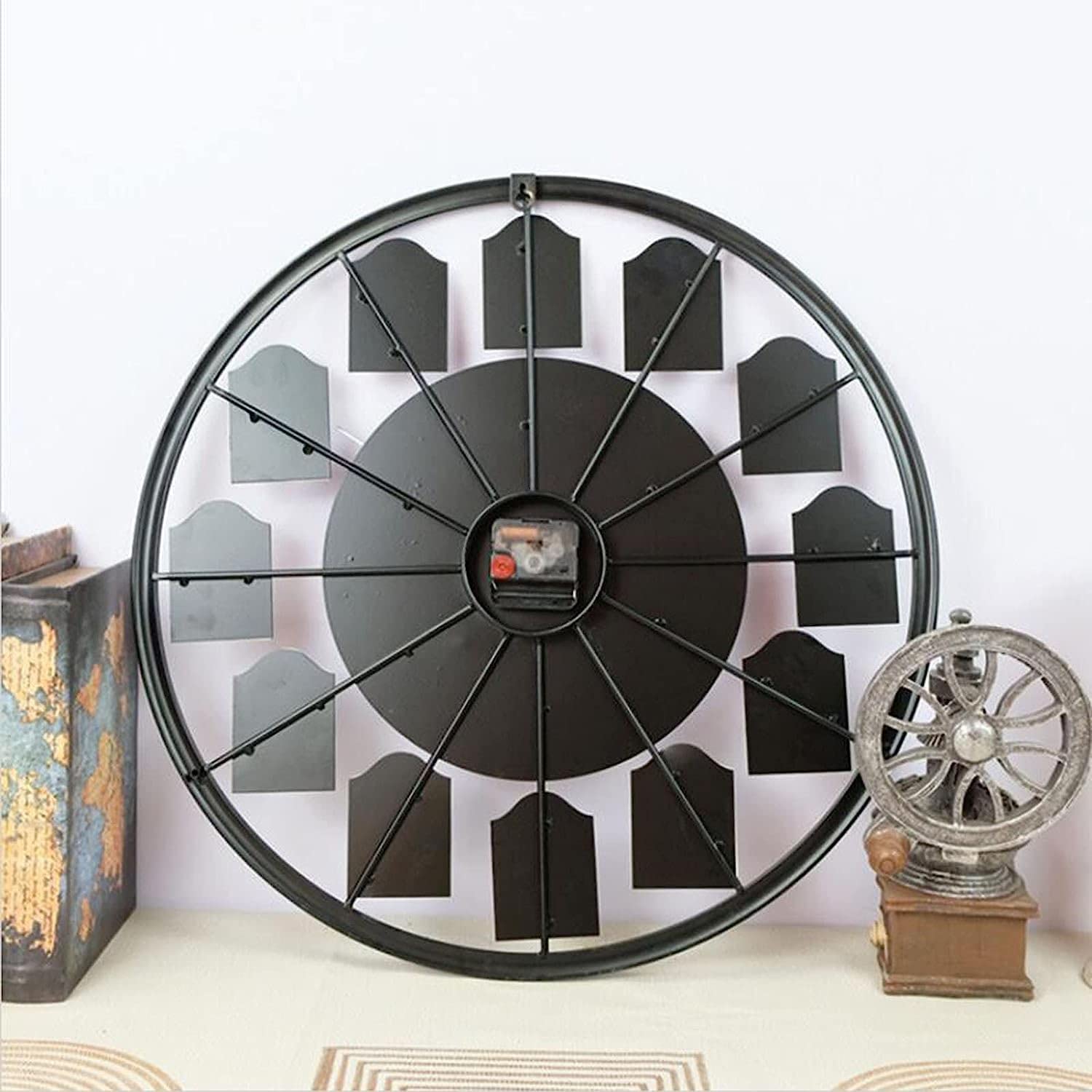 Orologio da Parete da Cortile 20 pollici/50 cm Metallo Rotondo per Giardino
