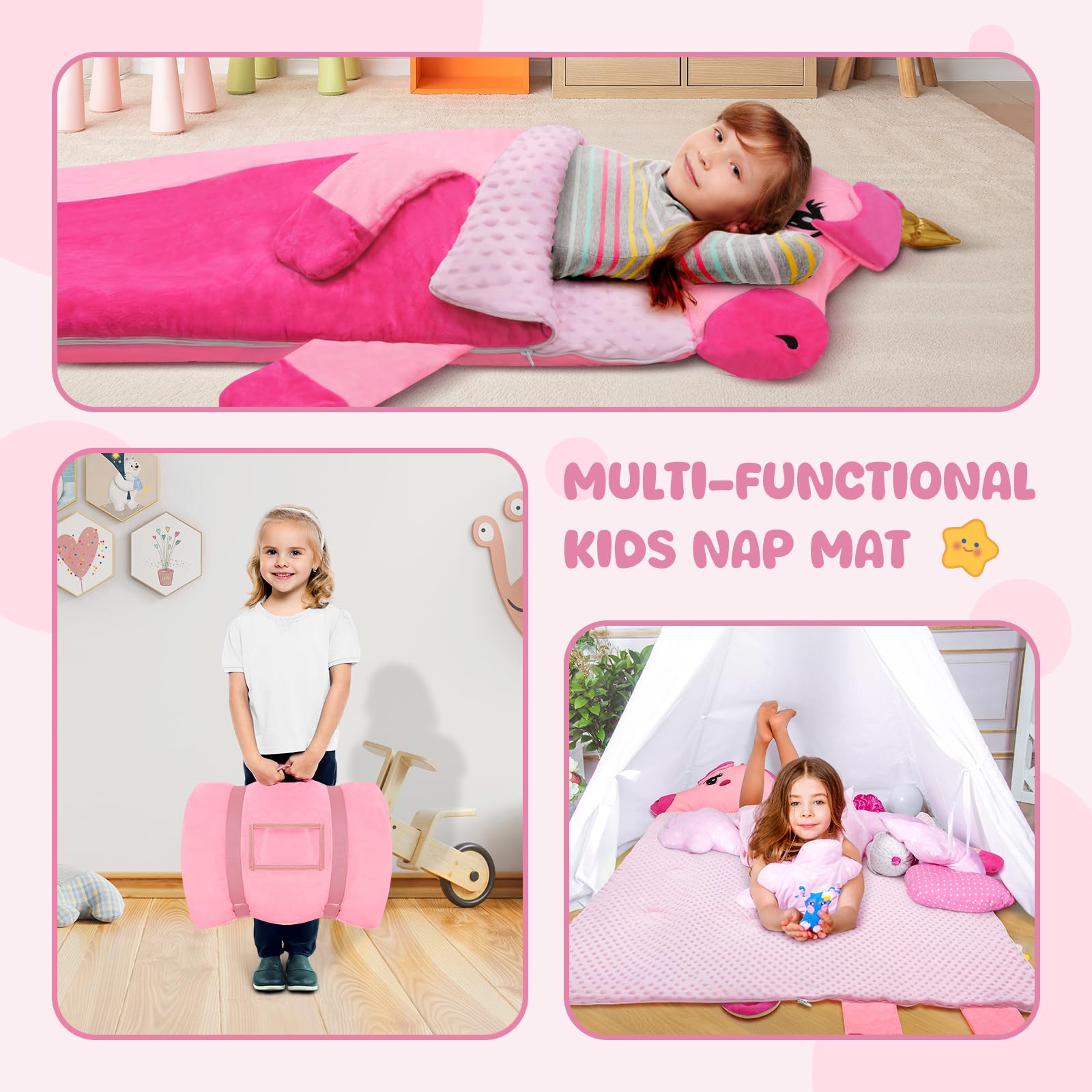 Decalsweet Schlafsack Kinder Doppelter Reißverschluss Warm, 170×70cm