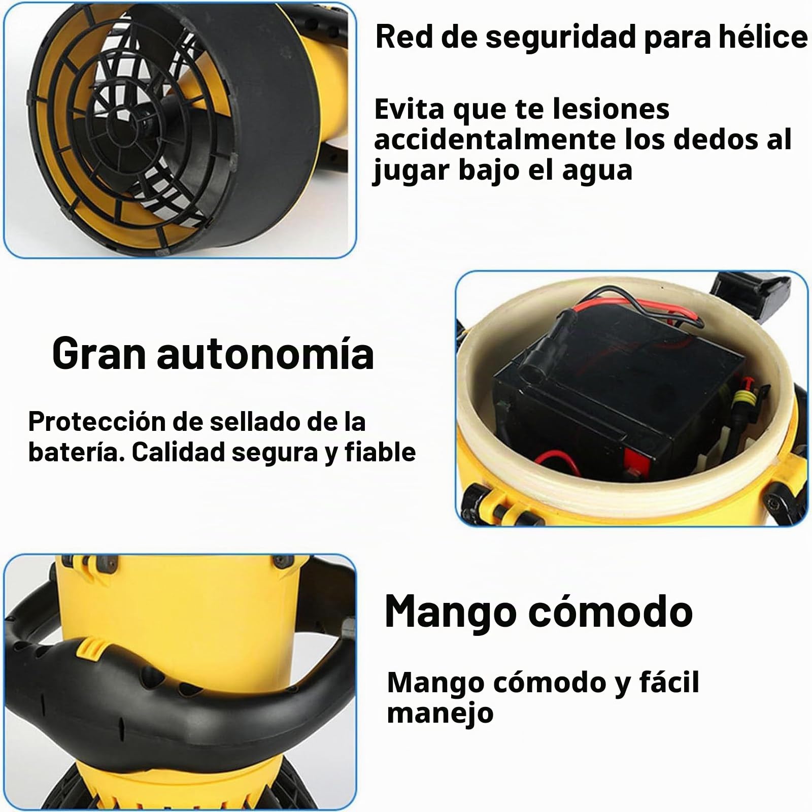 Sea Scooter para Adultos: Explorador Submarino con hélice de Doble Velocidad para Lagos, océanos, Buceo en Piscinas, Aventuras en el mar, batería de Larga duración