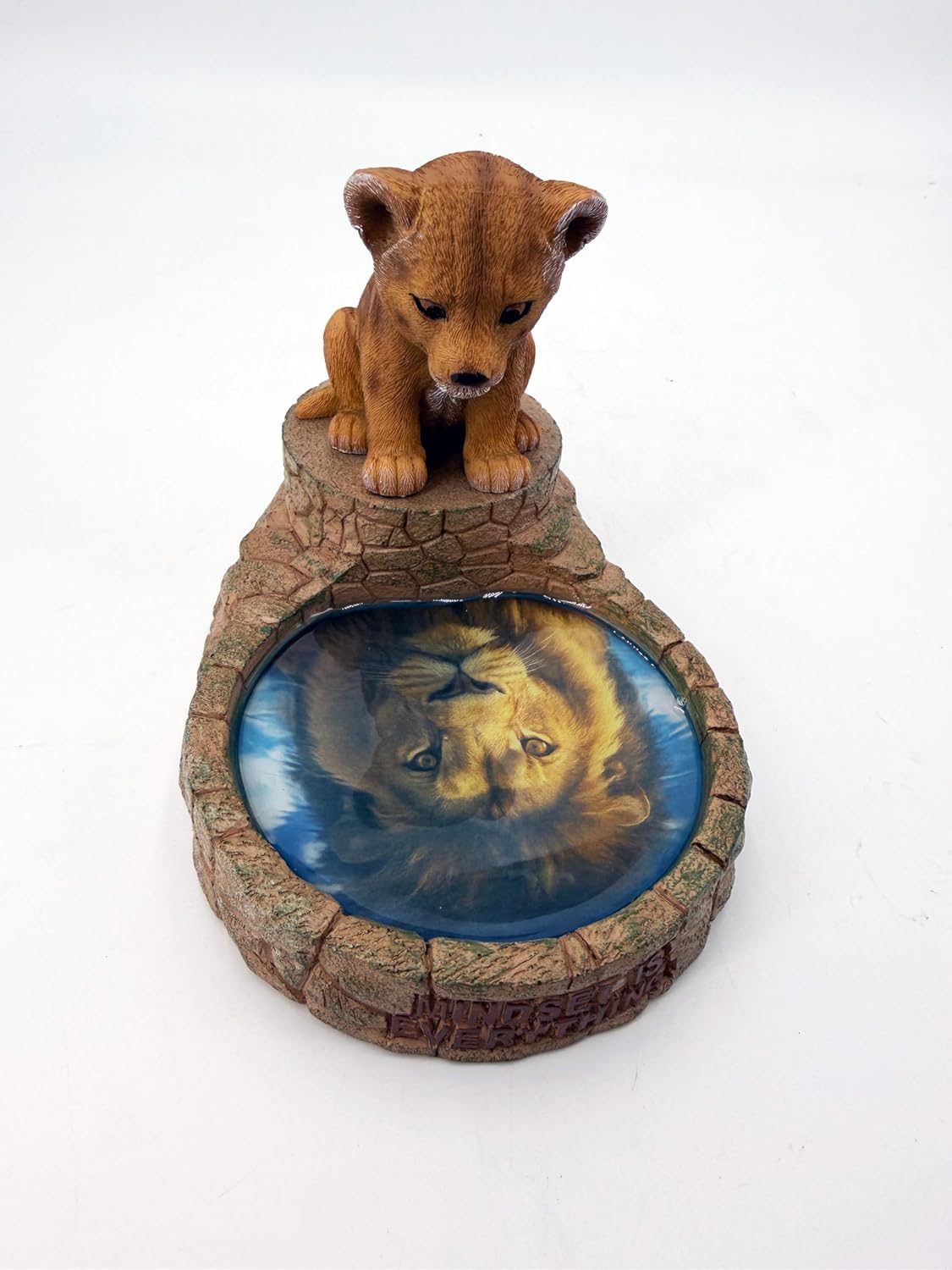 VEOJEIN Mindset is Everything Lion Cub Figurine, Motivational Desk & Office Decor Paperweight, Self Belief Gift for Men Women Teens