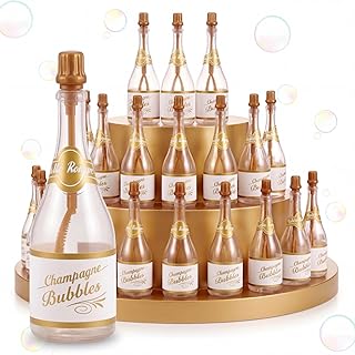 Skylety 20 Hochzeitsseifenblasen Set Champagnerflaschen Seifenblasen Flasche Hochzeit Als Gastgeschenk, Champagne Bubbles für Verlobung, Geburtstag, Fotos & Gastgeschenke Alternative zu Konfetti
