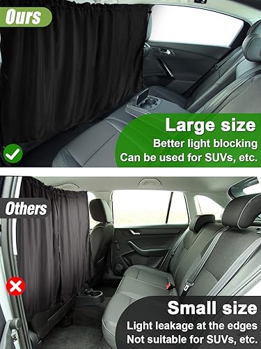 Miniatura 3 de Juego de 5 cortinas de privacidad para automóvil  4 ventanas laterales magnéticas y 1 cortina divisora de asiento trasero para bebé, cubiertas