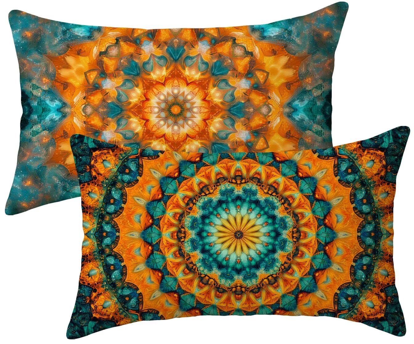 Taie d'oreiller 40x70 turquoise lot de 2 housses de coussin canapé rectangulaires k-642