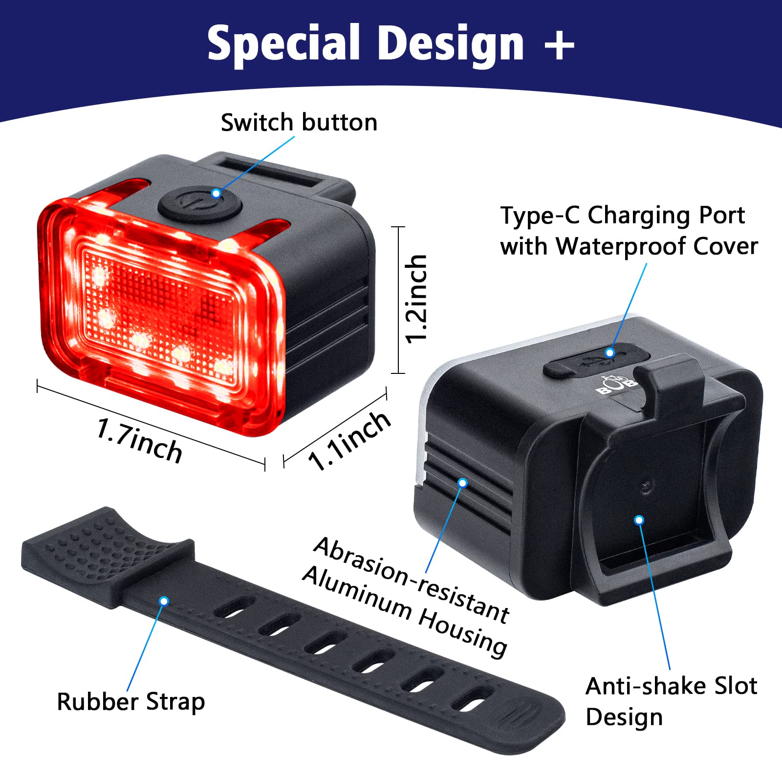 Potente Set Di Luci Ricaricabili Per Bicicletta - Smart Multi-Mode