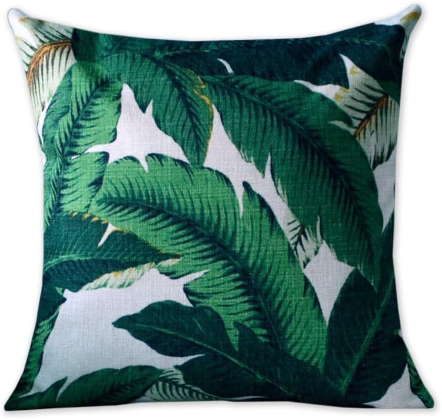 Nordic Simple Cotton Linen Pillowcase Tropical Palm Leaf Sofa Cushion Decorative Pillow Covers Home Decor
