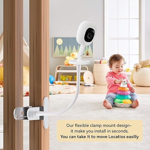 Miniatura 7 de Soporte portátil para monitor de bebé compatible con monitor de bebé Nanit Smart Pro y soporte flexible, brazo flexible de 8 pulgadas con clip