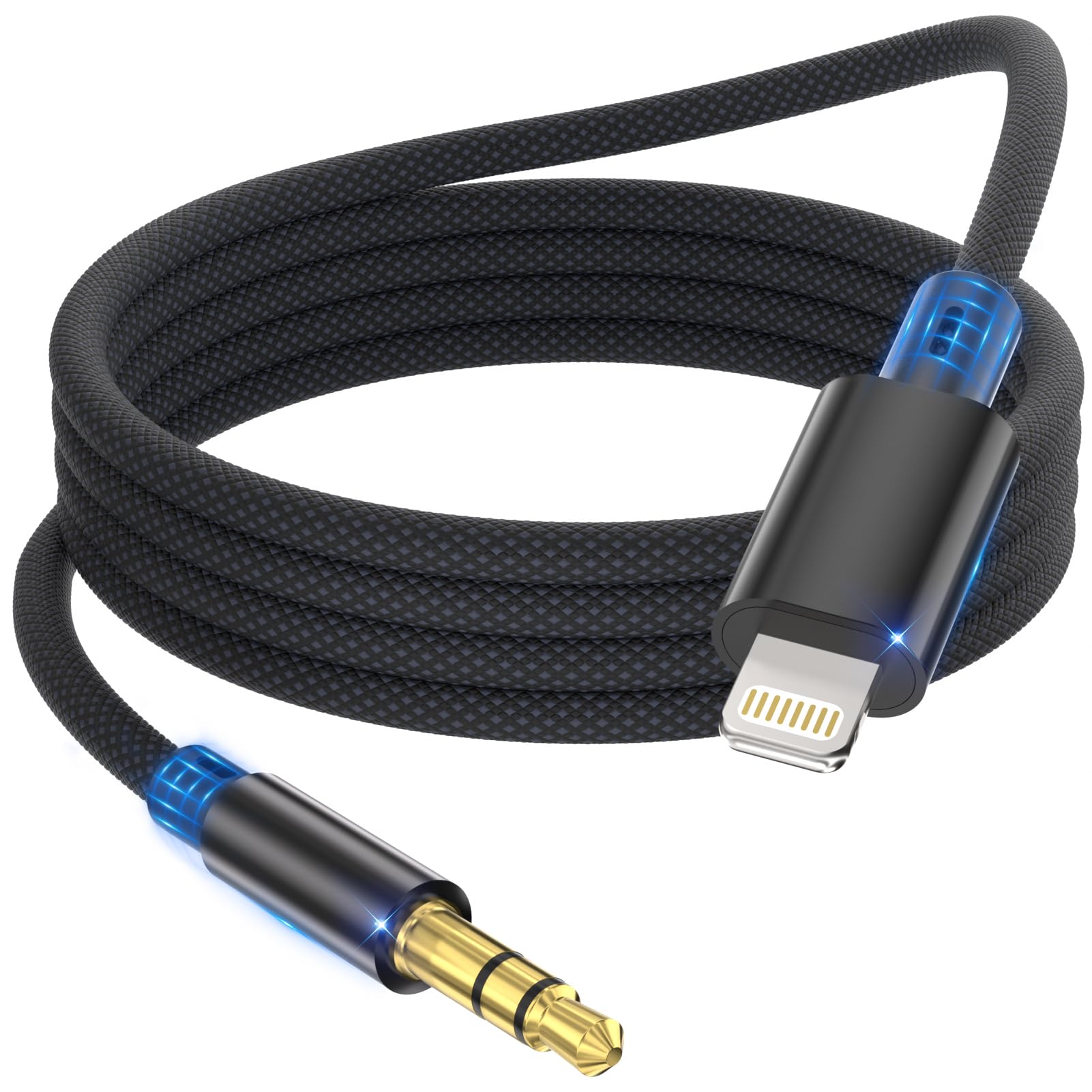 Cable Jack i Phone 1,2M Cable i Phone Jack 3.5mm Aux [Certifié MFi] Lightning Audio Câble Auxiliaire Voiture Compatible avec iPhone 14/13/12/11 pour Autoradio/Casque/Enceinte, Noir