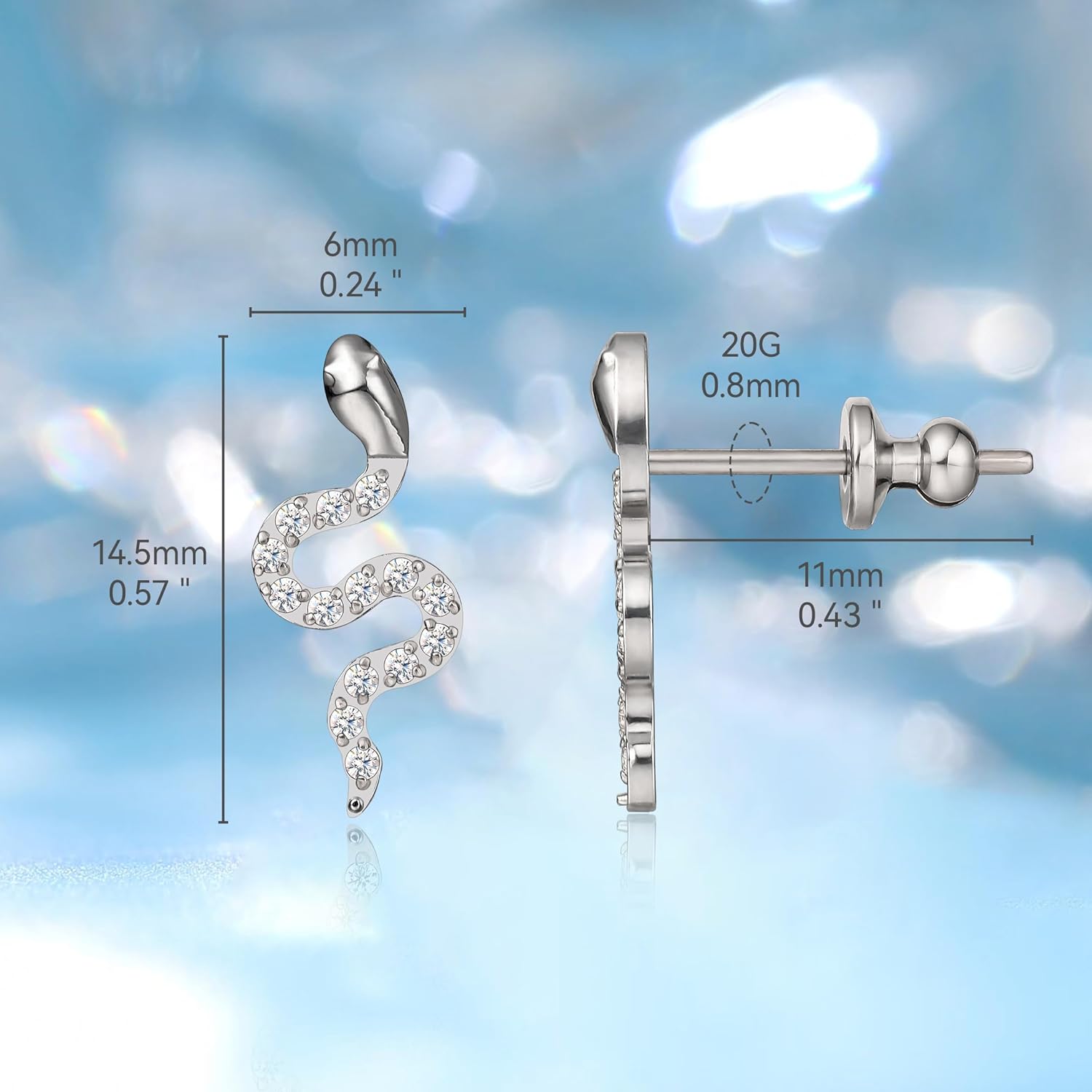 Limerencia F136 Hypoallergenic Implant Grade Cubic Zirconia Pure Titanium Studs,G23 Small Dainty Earrings for Women's Sensitive Ears - Image 4