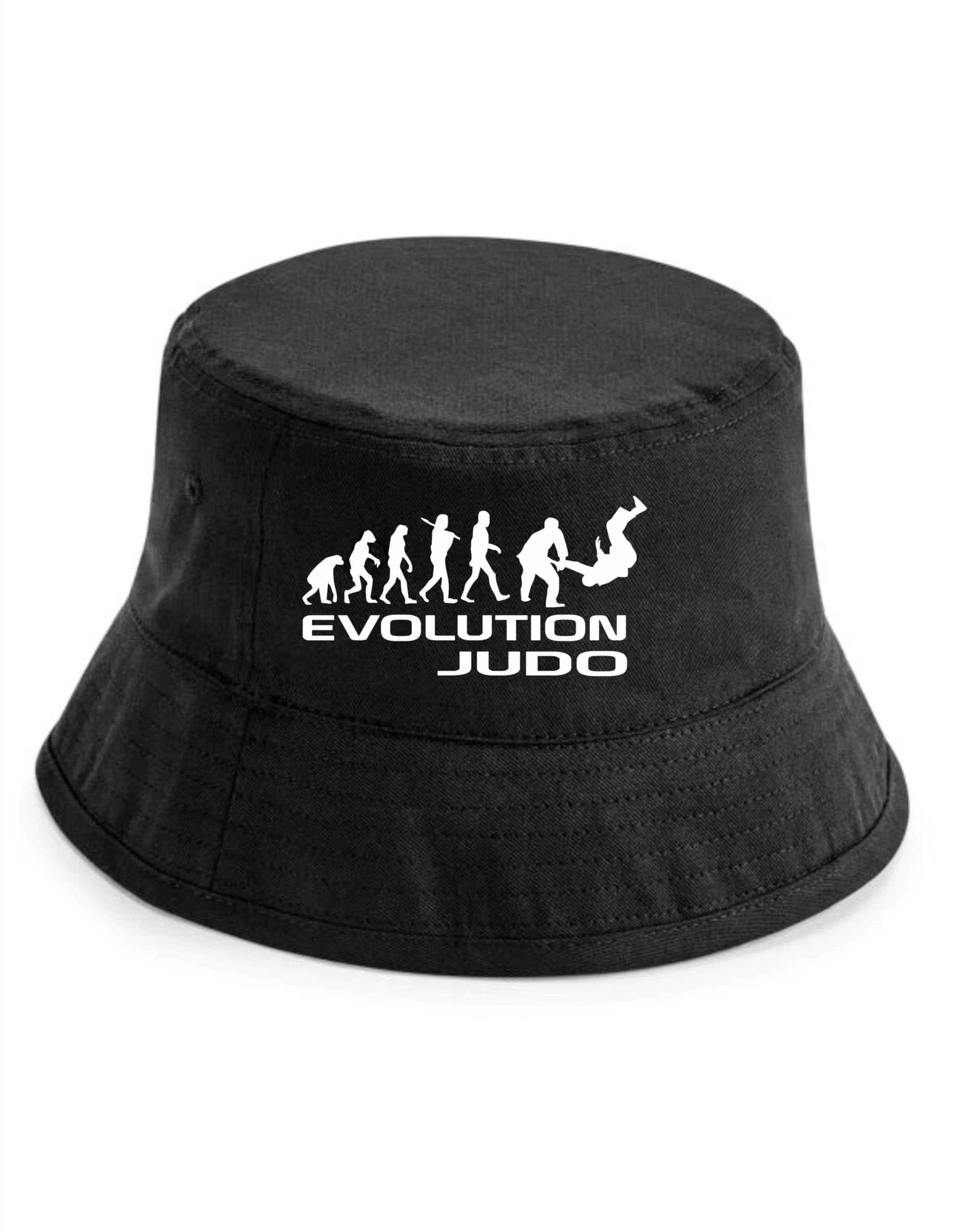 Print4U Evolution of Judo Bucket Hat Martial Arts Gift for Men & Ladies Black LXL