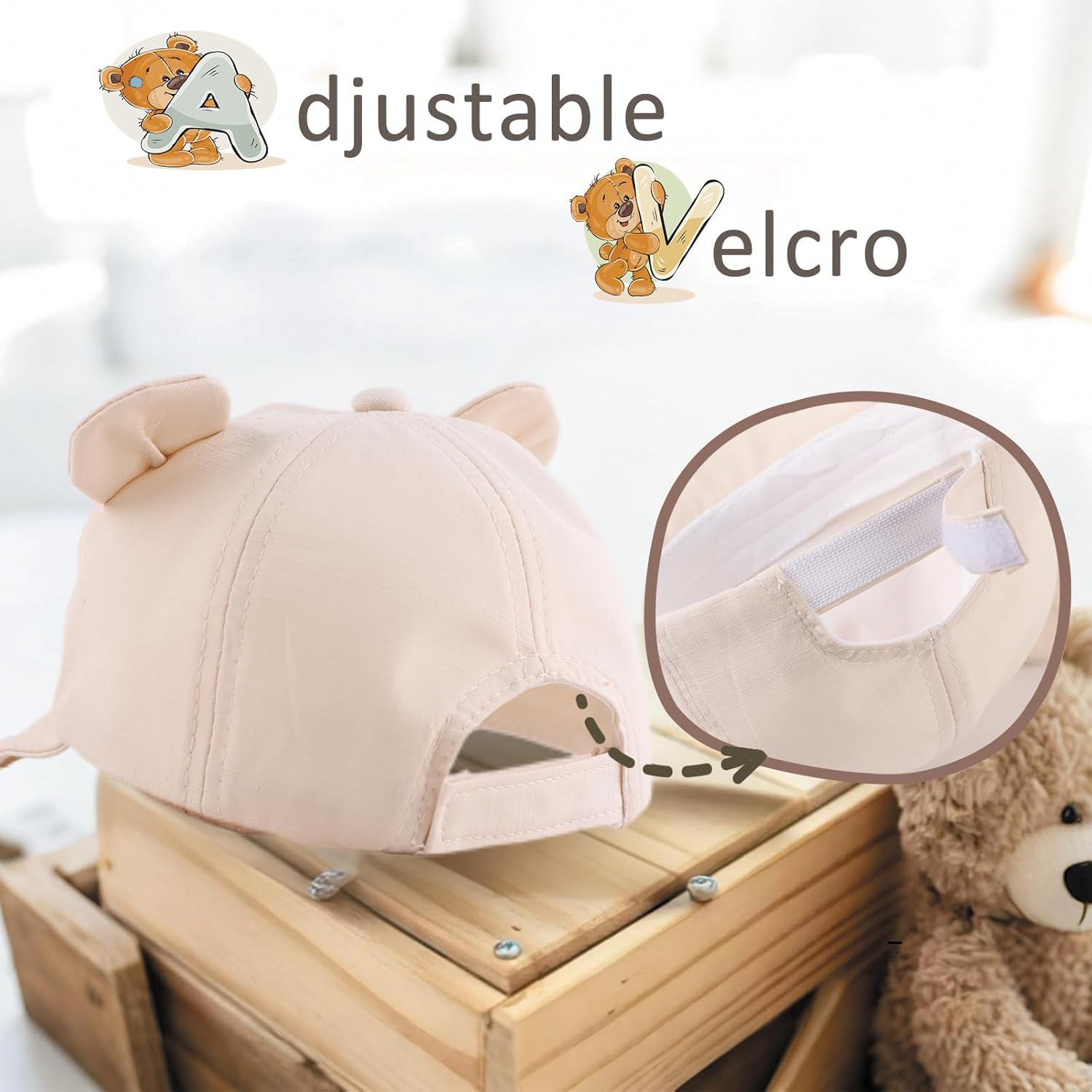 Baby Baseball Hat for Toddler Bear Sun Hats Cotton Infant Ball Caps Kid Adjustable Baseball Cap for Boys Girls 3-24M - Image 5