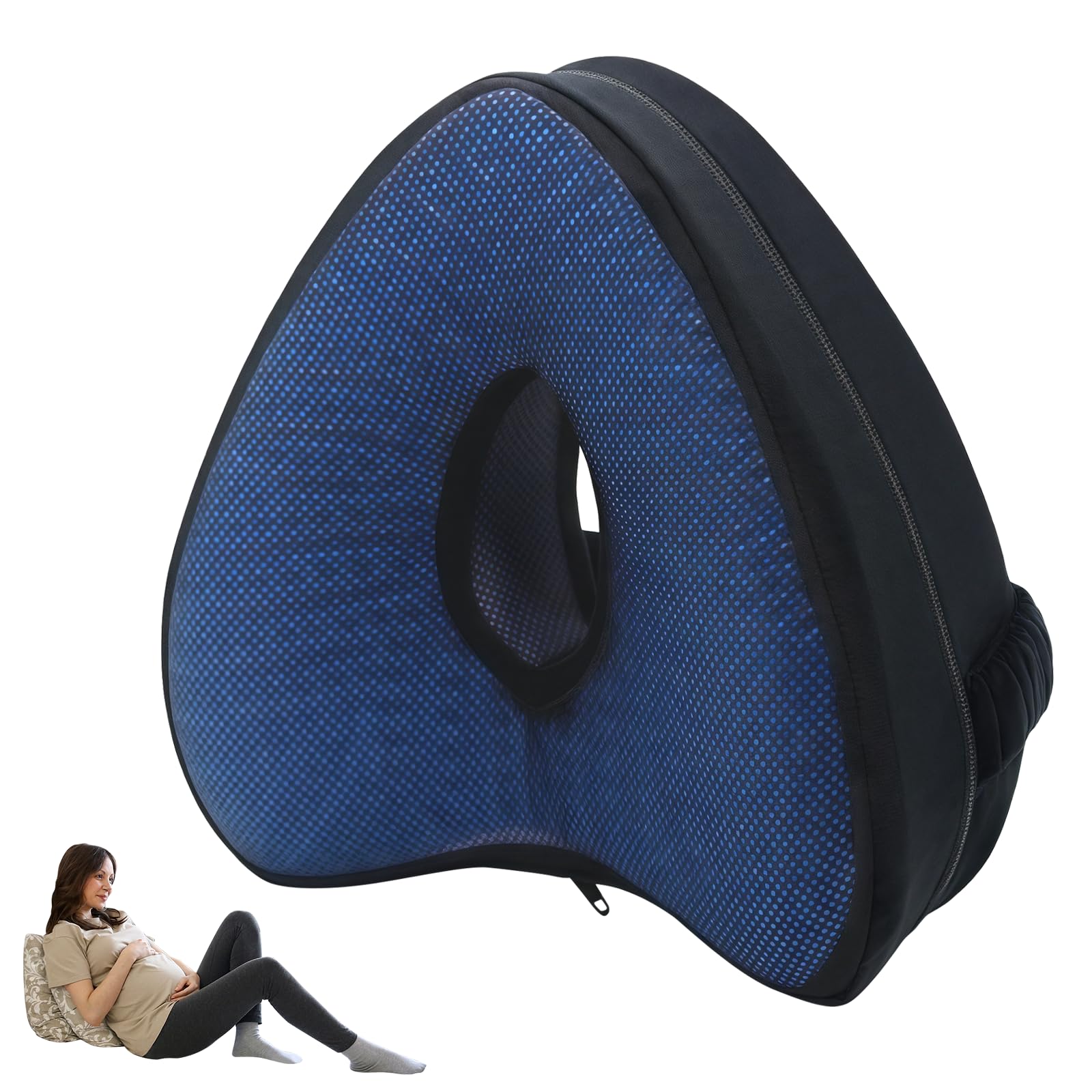 Sporgo Almohada ortopédica con almohadilla de refrigeración: almohada para rodillas para dormir de lado, fundas extraíbles, almohada de espuma viscoelástica para las piernas, almohada ergonómica para