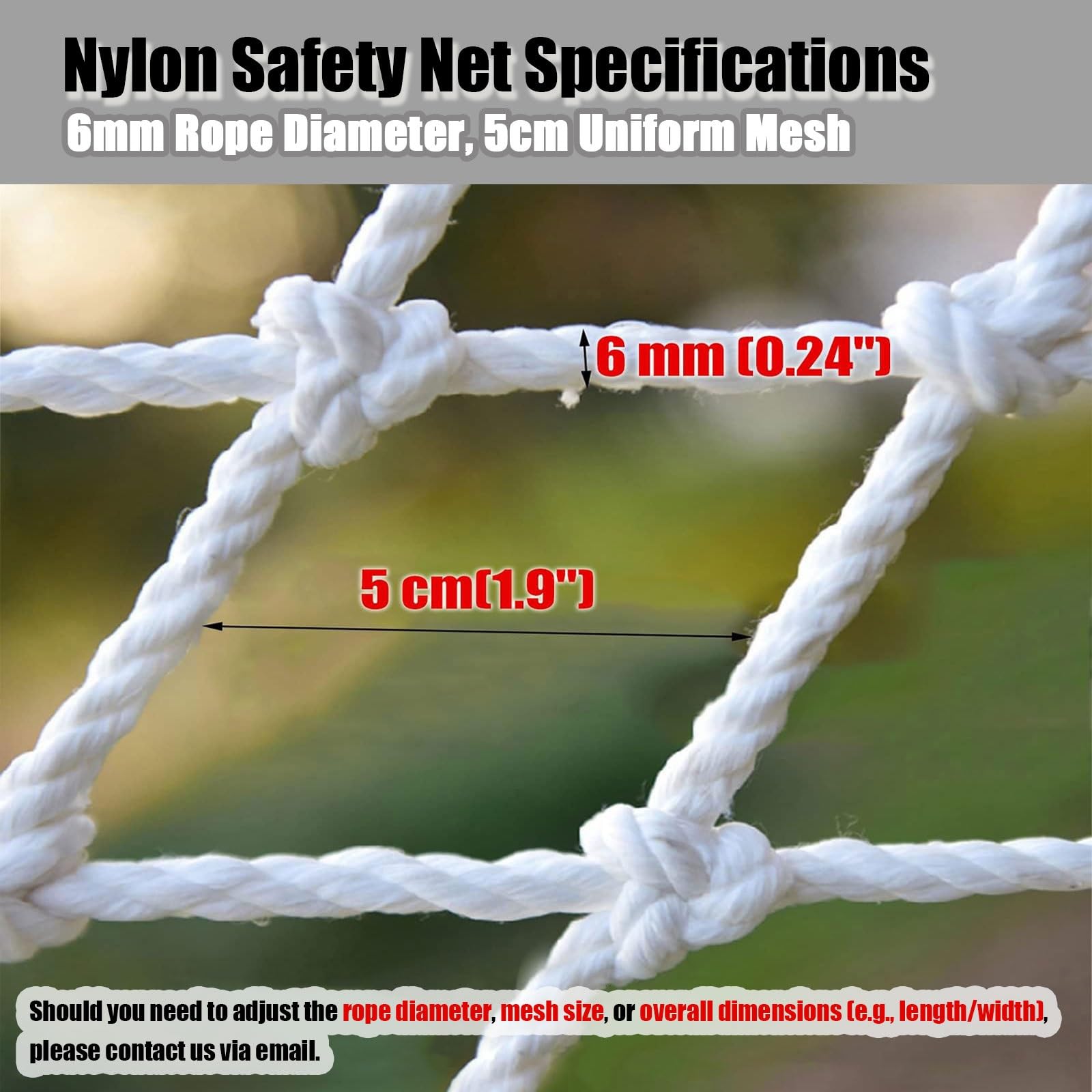 Rete di sicurezza per animali domestici, 40,6 x 7,6 m, in nylon bianco (corda da 6 mm e maglia da 5 cm), protezione anti-goccia, per cani e gatti, resistente, per esterni