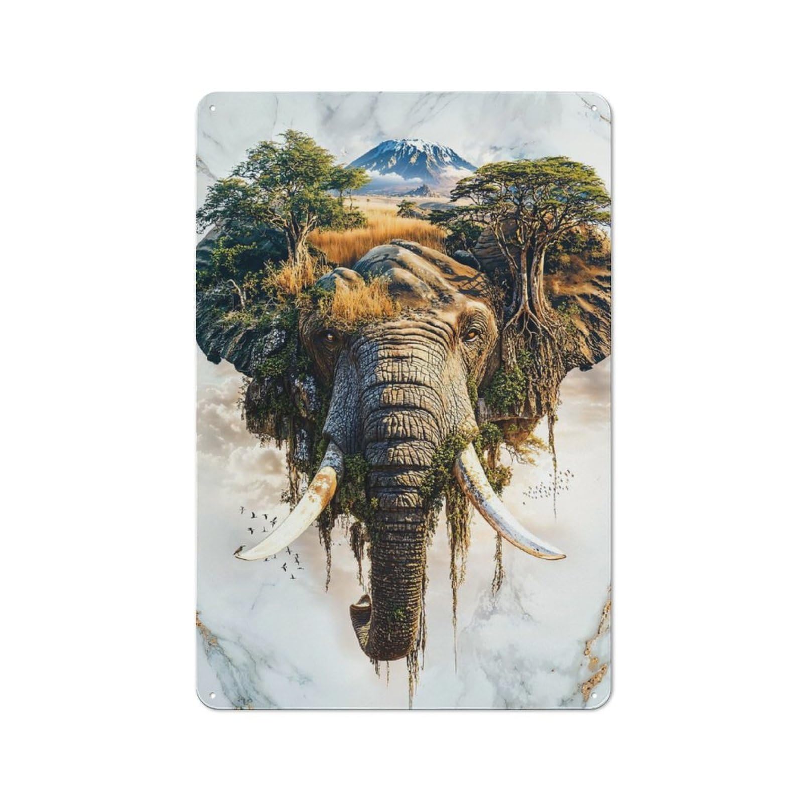 Junmoney Savannah Sentinel Metal Wall Sign 30X20cm Featuring For Living Room Wall, For Decorating Living Rooms And Feature Walls
