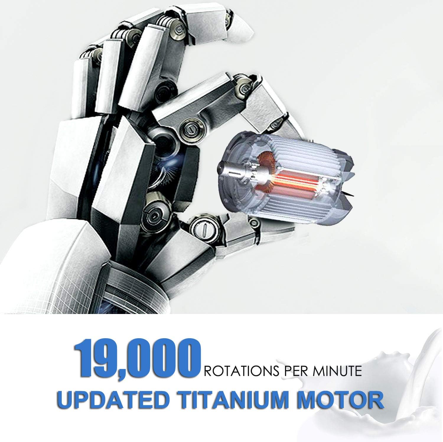 ULTRA HIGH SPEED MOTOR 19,000 RPM !, Milk Frother, With DOUBLE WHISK and STAND For quick preparation of Coffee foam, Cappuccino And Hot Chocolate: Home & Kitchen