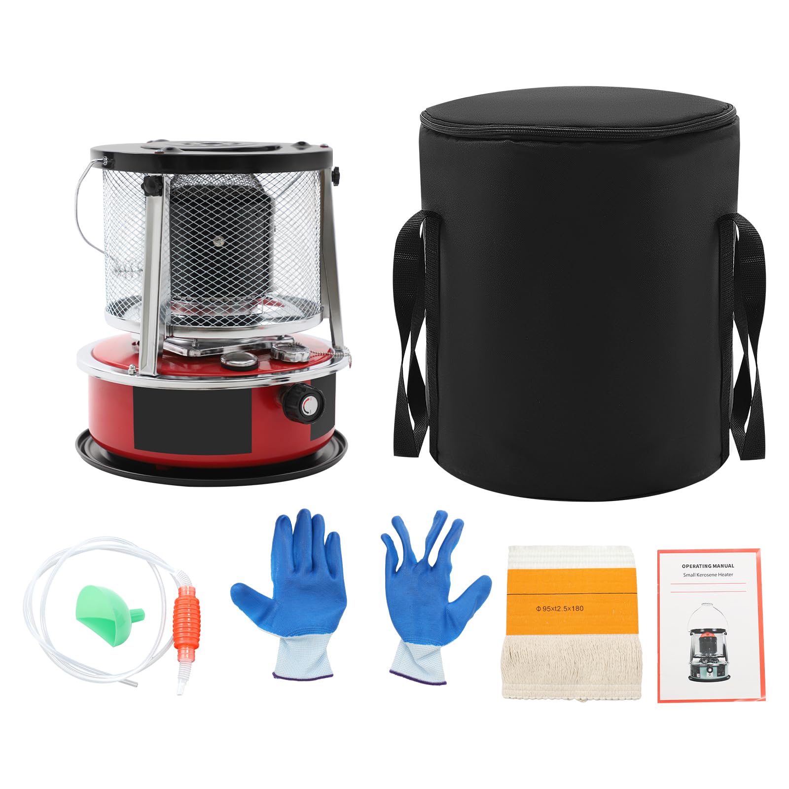Chauffage au pétrole 2300 W - Avec poignée de transport - Réservoir de 5,2 l avec indicateur de niveau - Autonomie de 18 h - Four au kérosène réglable en hauteur - Pour intérieur/extérieur - Avec sac
