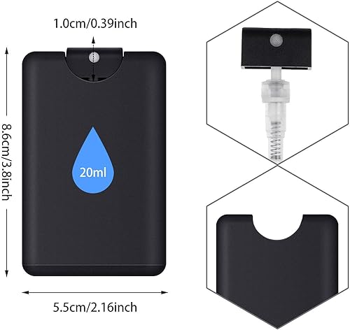 Miniatura 2 de Botellas de aerosol de perfume de plástico tipo cartulina de 0.7 fl oz, botella de spray de niebla fina recargable, caja rociadora hidratante