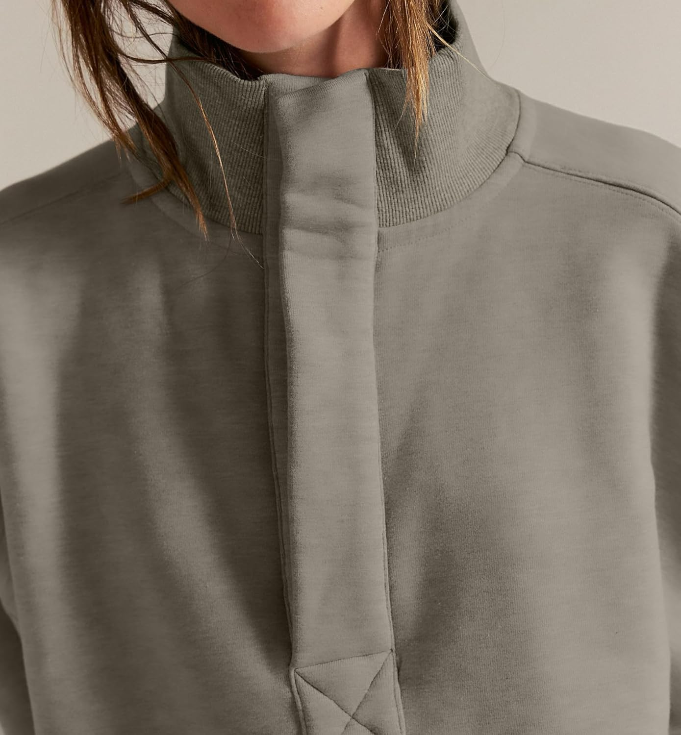 Mock Neck Sweatshirt Women Henley Pullover Tops Oversized Button Fleece Mockneck Sweatshirt 2026 Casual Trendy Clothes - Image 5