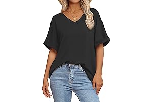 Breezy Comfy Oversized V-Neck T-Shirts for Effortless Summer Style