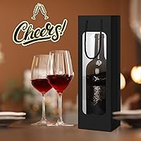 Vista 6 de Tioncy 24 bolsas de regalo de botella de vino individual de Navidad, bolsas de champán para bodas a granel con ventana transparente, cajas