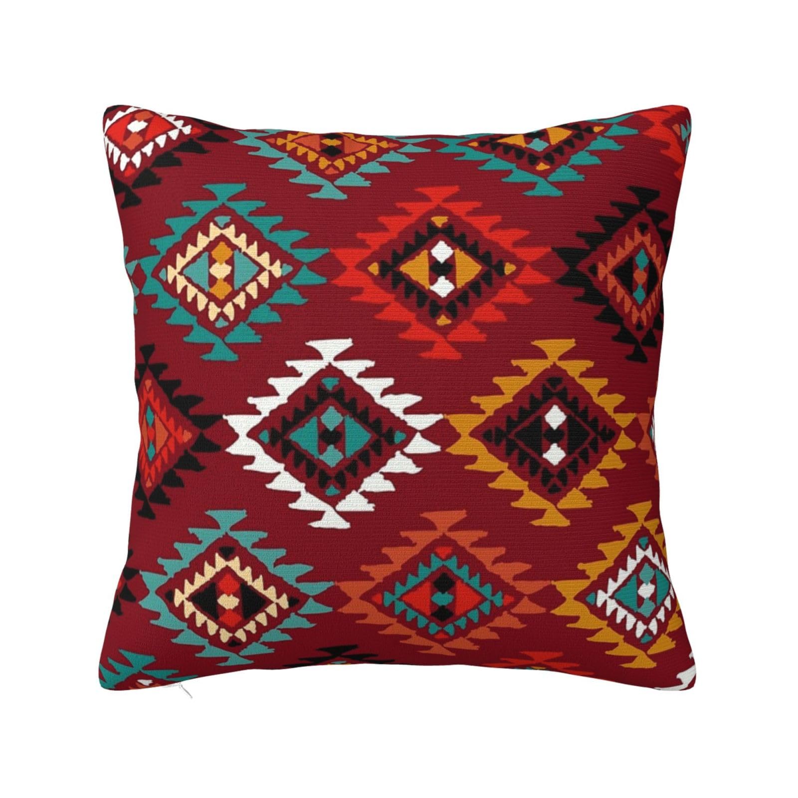 Throw Pillow Case Western Southwestern Native American Aztec Navajo Square Pillowcase Indoor Pillow Covers Outdoor Pillowcases For Gifts, Sisters, Best Friend, 45X45Cm