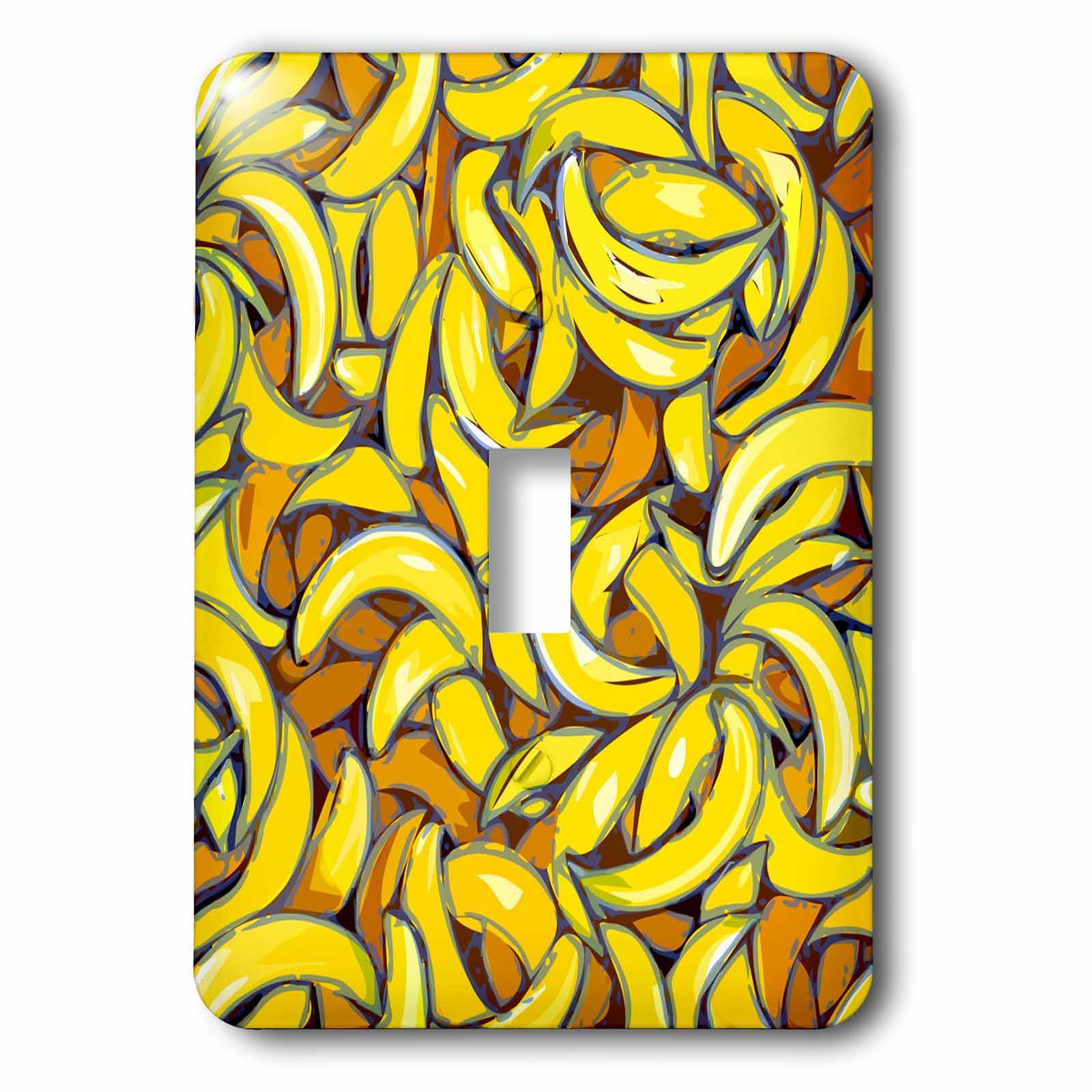 Interrupteur à bascule simple 3dRose Banana Crazy bouton de lumière mural imprimé