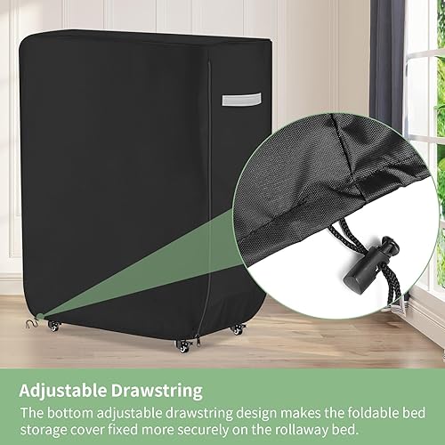 Miniatura 4 de Funda de cama enrollable resistente al agua, universal, plegable, con cremallera, protector a prueba de polvo, 39 pulgadas de largo x 15 pulgadas de