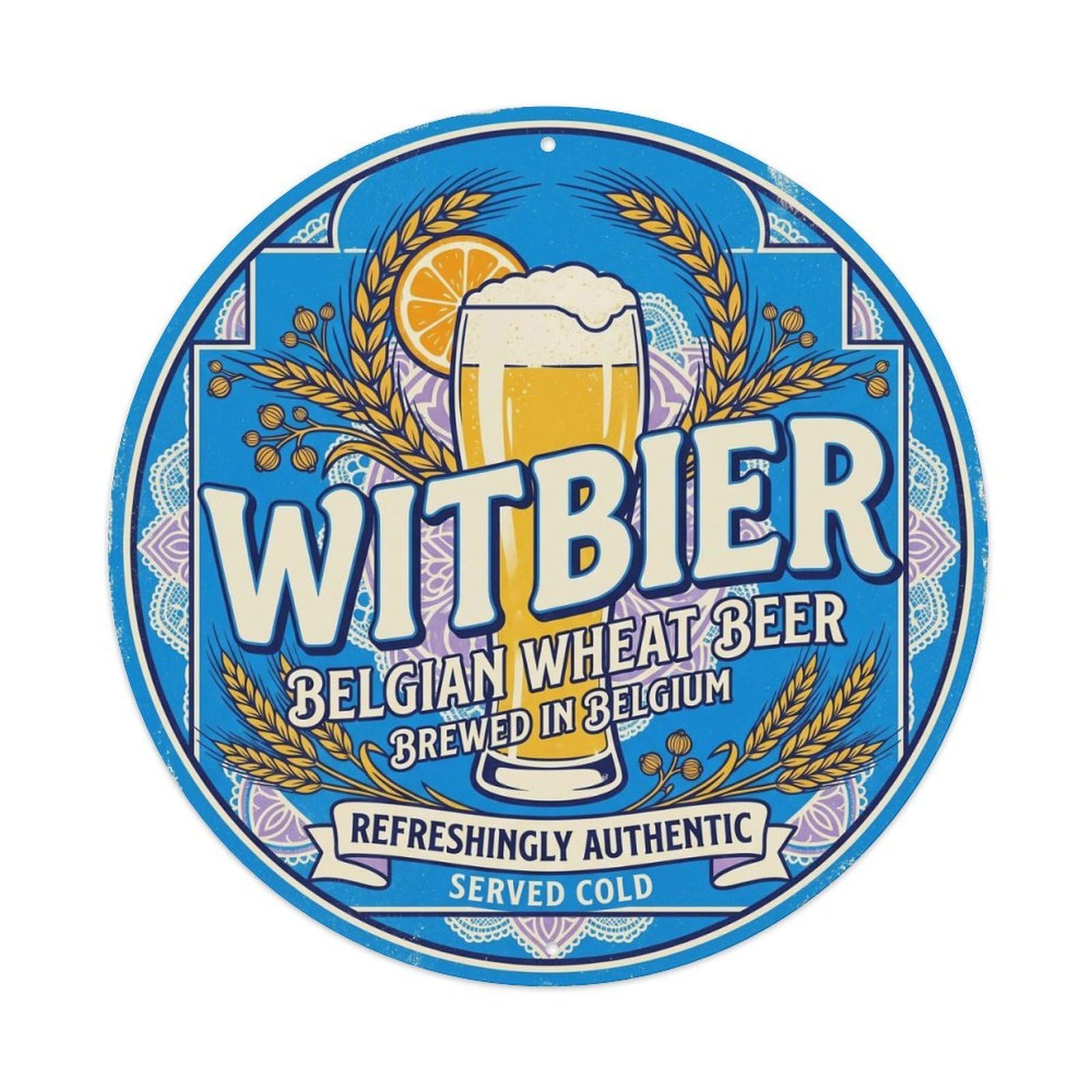 Belgian Wheat Beer Pub Culture Wild Ferment Classic Metal Tin Sign