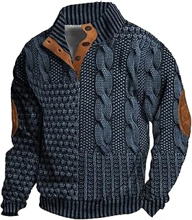 Moda para hombre, casual, relajado, cómodo, monocolor, manga larga, cuello alto, botones de botón, regalos para novio