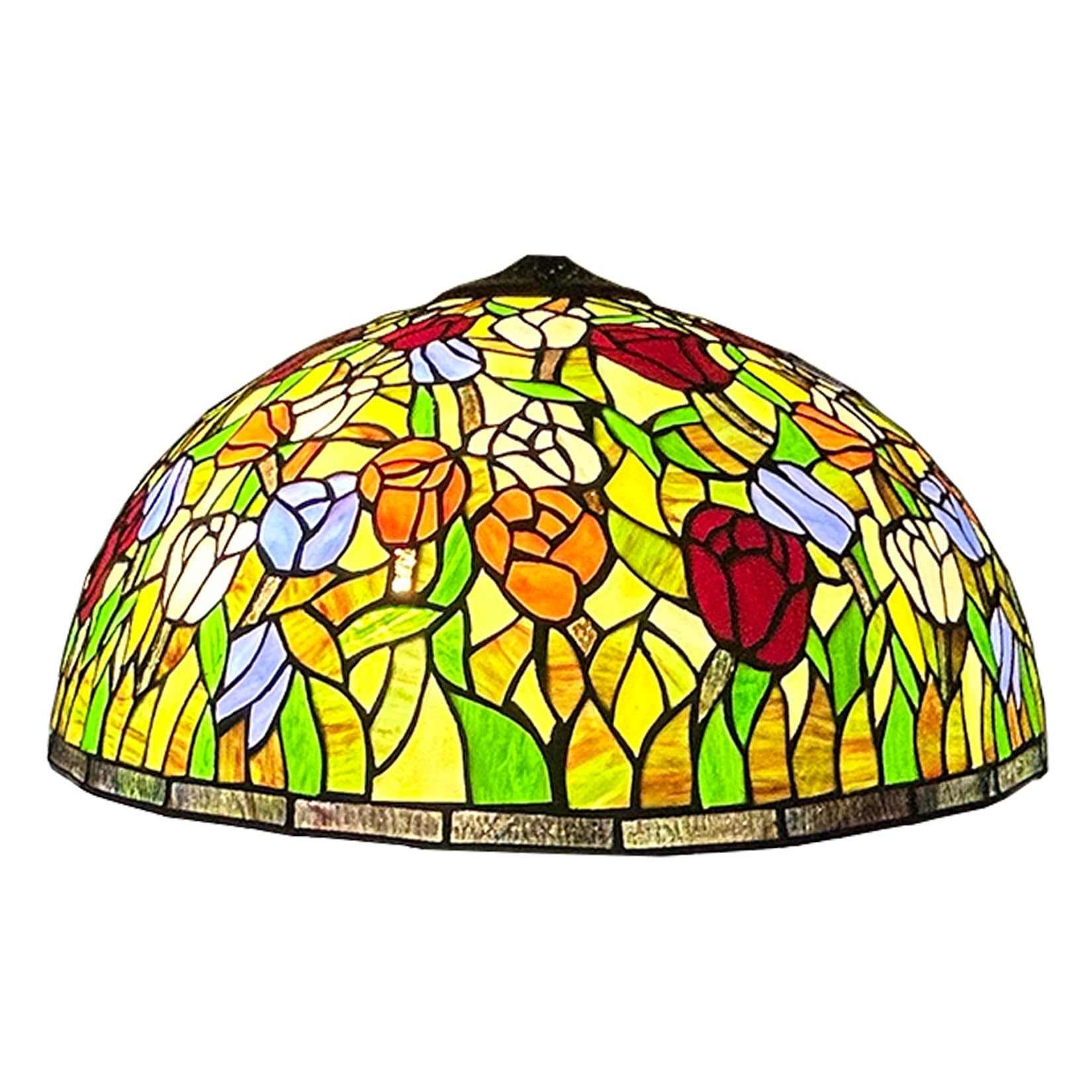 SaryEdge Tiffany Lamp Shade Replacement Only 20-Inch Large Stained Glass Lampshades, Vintage Handmade Flower Light Cover Accessories for Floor Lamps Table Lamps Pendant Light,Wisteria，，Tulip
