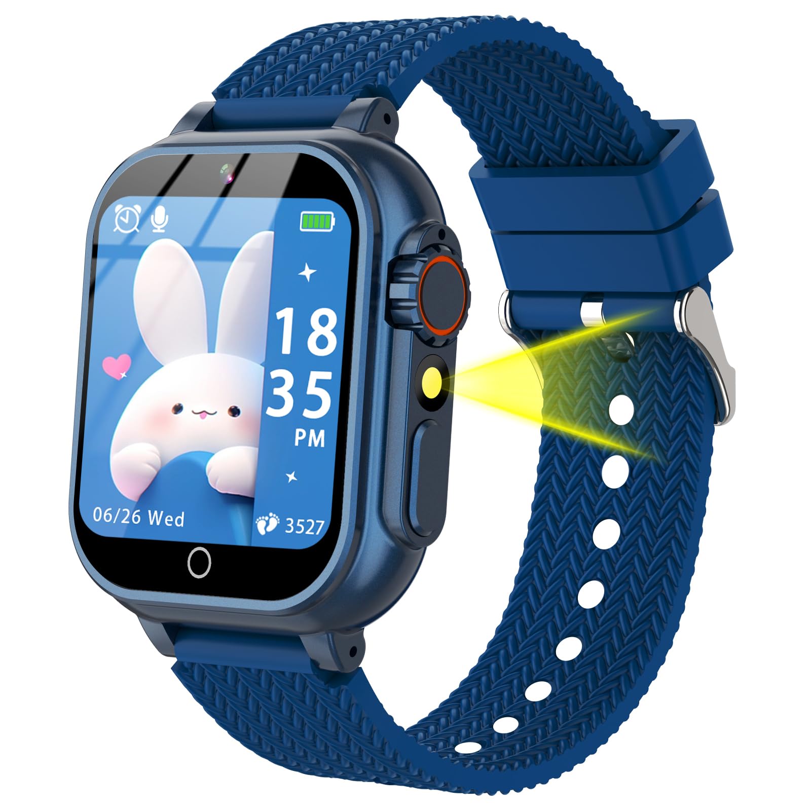 Kids Smart Watch with Pedometer Learning Cards Story Music Player Alarm Clock Kids Watch for Boys Girls Birthday Gifts Ages 4-12