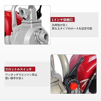 エンジンポンプ給水排水4サイクル 1インチ25mm排気量37.7cc エンジンポンプ 給水・排水ポンプ エンジン式排水ポンプ 4