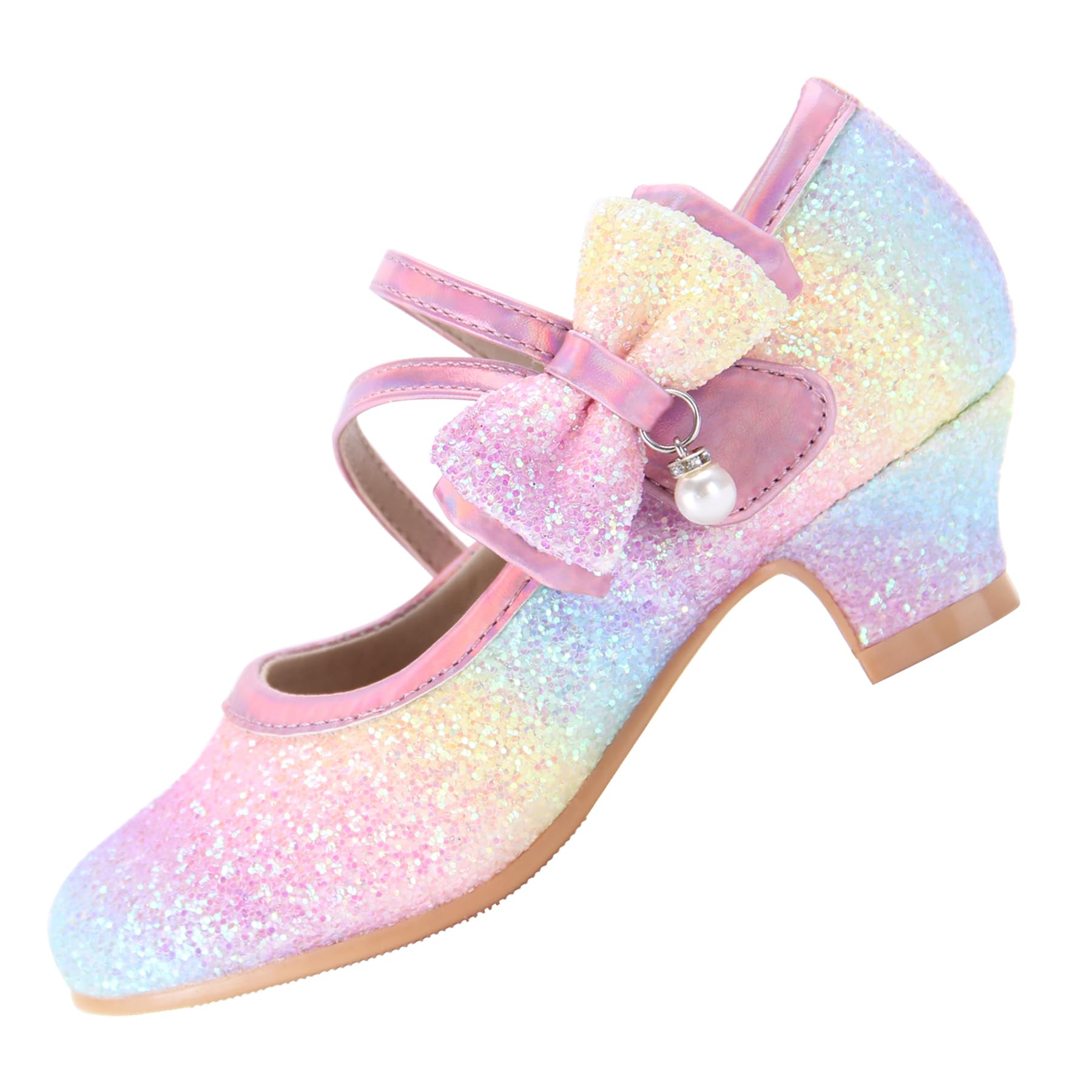 EIGHT KM EKM7018 Niñas Tacones Bajos Mary Jane Vestido Formal Iluminar Zapatos de salón