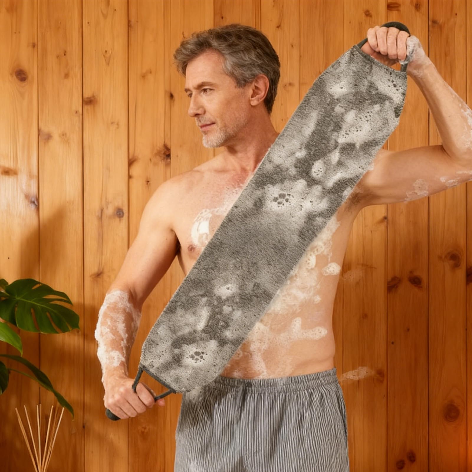 Toalla de ducha de secado rápido, paño para, arandela trasera de 8.66 x 39.37 pulgadas con limpieza profunda, correa de baño de fibra transpirable, toalla de limpieza corporal con exfolia