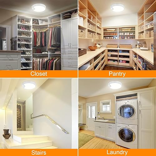 Miniatura 8 de DEEPLITE Lámpara de techo con batería con sensor de movimiento, 5500 K, 6000 mAh, lámpara LED recargable con control remoto, función de