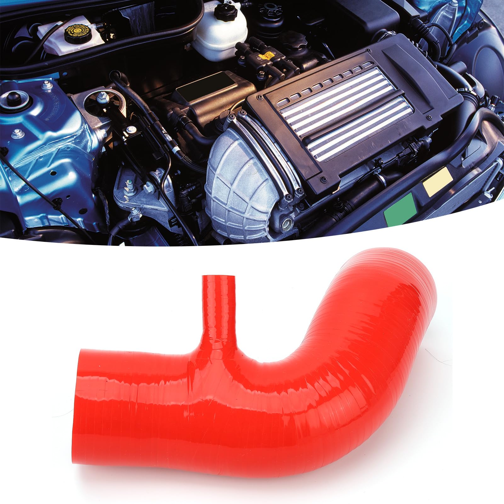 Tubo di Aspirazione in Silicone per Cooper S R53 Dal 2001 Al 2006, Flusso D'aria Eccellente, Suono del Motore Potenziato, Installazione Semplice (Rosso)
