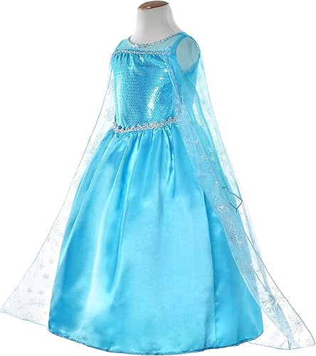 Miniatura 4 de Disfraces de princesa para niñas pequeñas, fiesta de cumpleaños con peluca, corona, maza, guantes, accesorios de 3 a 10 años