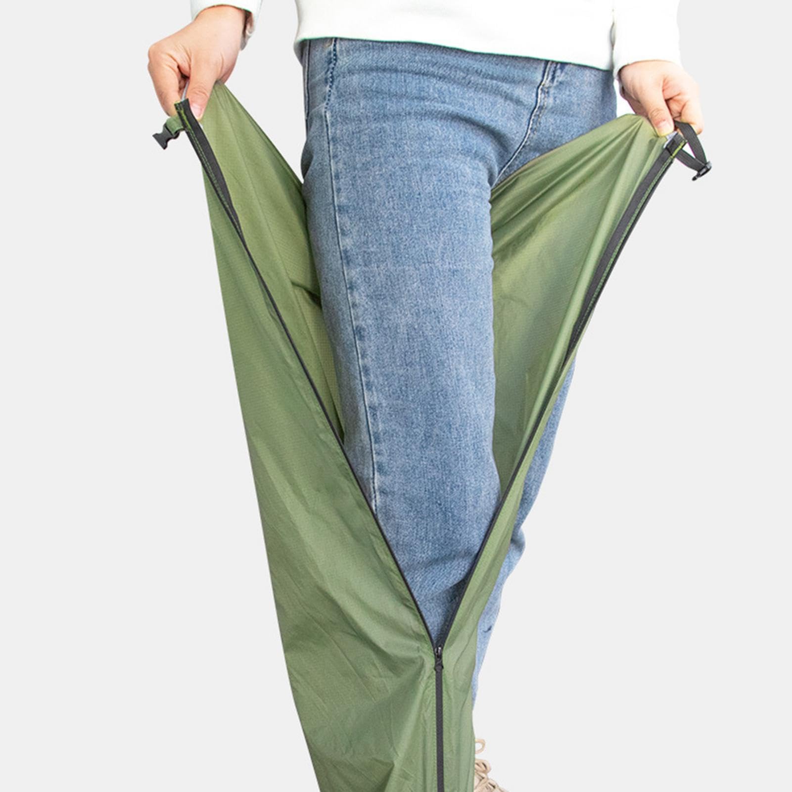Pantalones de lluvia con cremallera | Pantalones de lluvia impermeables con cremallera | Pantalones de lluvia ligeros divididos, pantalones de lluvia para exteriores para días lluviosos