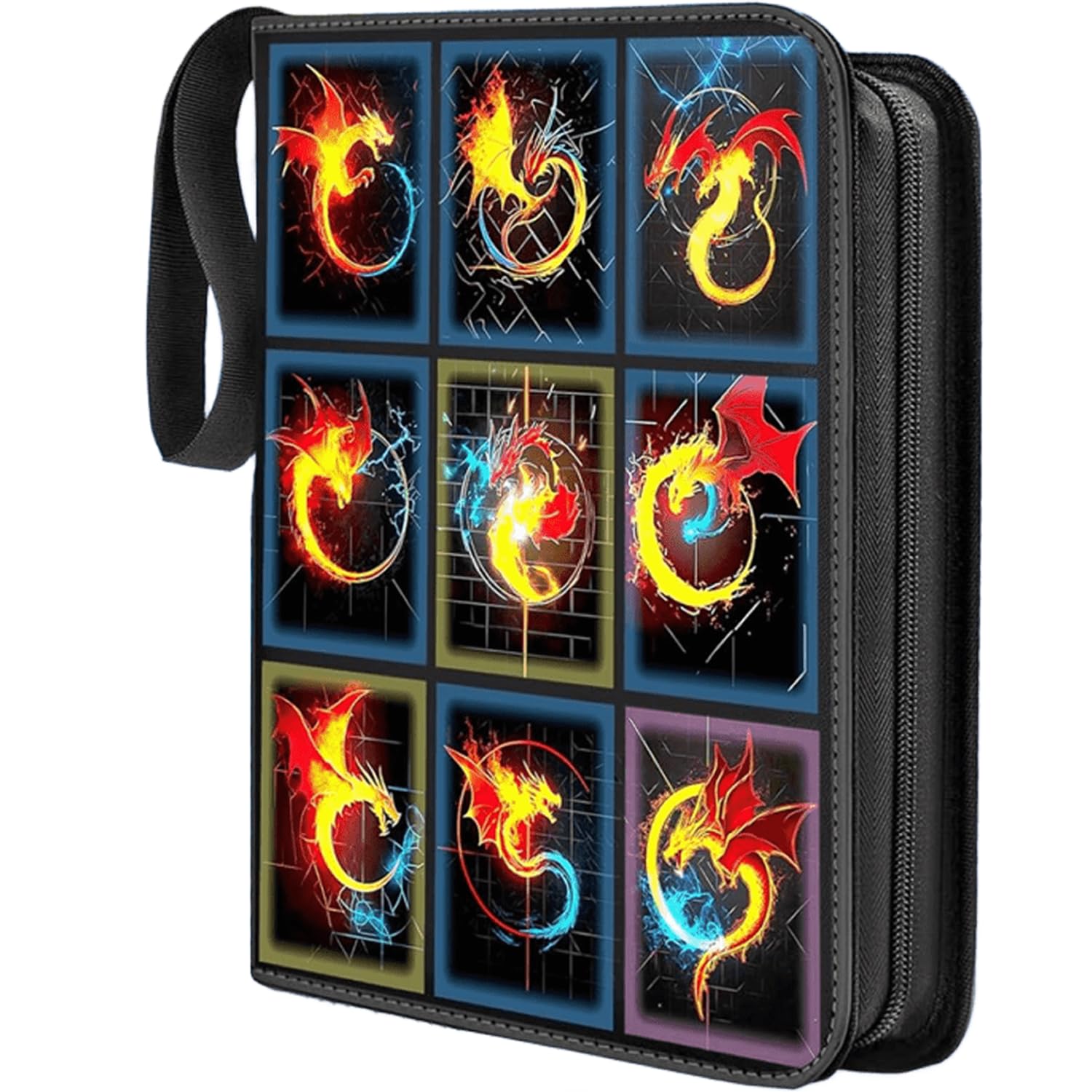 Zhuiyiwin Kowloon 4 Pocket Trading Card Binder,400 Pockets Card Binder Folder, Pu Leather Card Folder Trading For Mtg Sports Baseball Tcg Football Basketball Cards (, 4-Pocket)