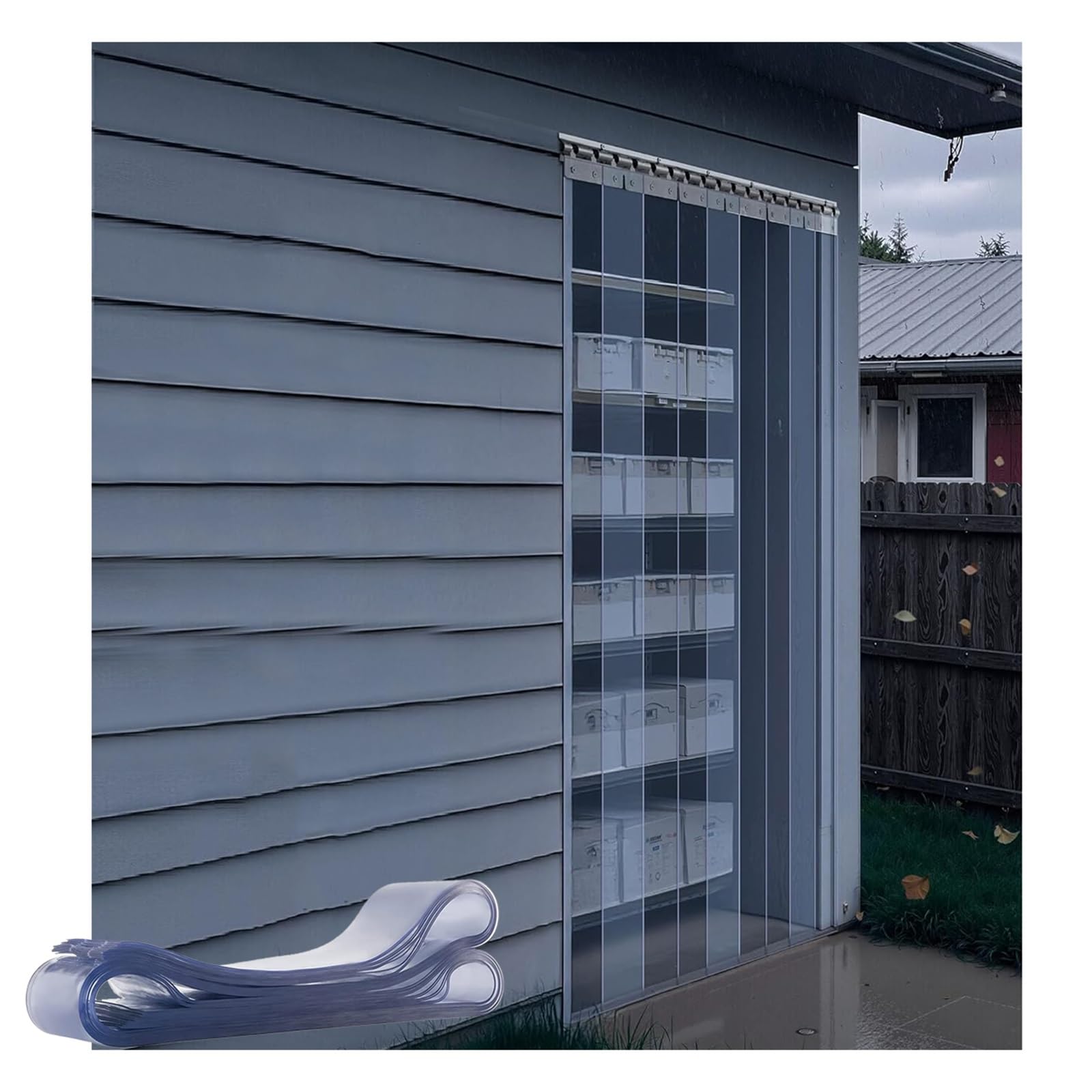 Bande de porte en PVC à isolation thermique pour entrepôt et congélateur, kit complet 180x240 cm