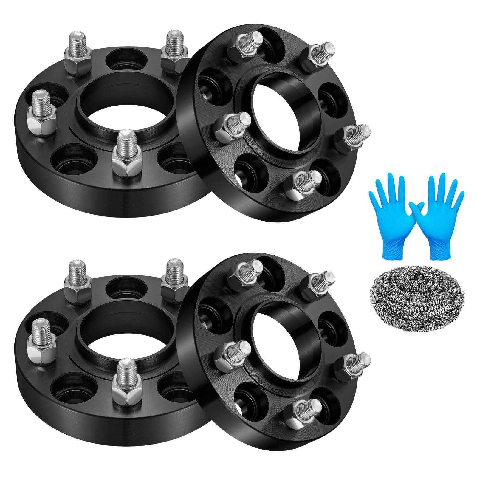 BDFHYK 5x114.3mm Wheel Bolt Pattern 1 inch 5x4.5 Hubcentric Wheel Spacer Compatible with Jeep Chrysler Dodge Ford Hyundai Mazda Mitsubishi, 5 Lug Wheel Adapters M12x1.5 & 67.1 mm Hub Bore, Set of 4