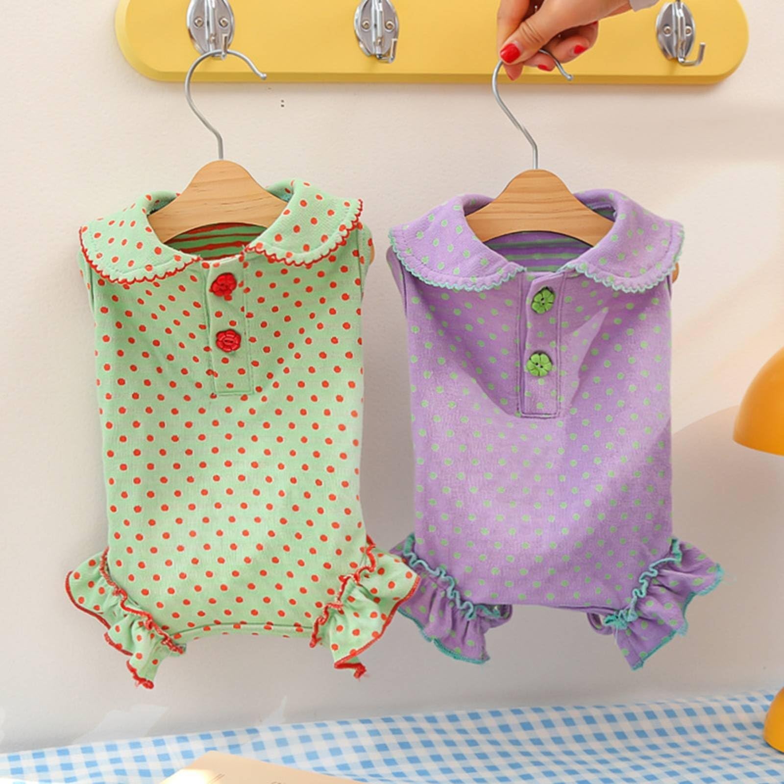 Cotton Bodysuit Traje para Mascotas Mono para Perro Ropa para Gato Vestido para Animales con Cuello Camisero y Botones Cómodo y Ligero Adecuado para Uso Diario Sociales, Style to 2, L