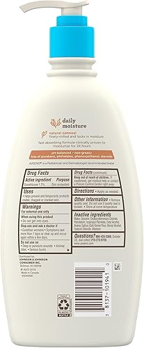 Miniatura 5 de AVEENO BABY Loción corporal hidratante diaria para pieles delicadas, avena coloidal natural y dimeticona, loción hidratante hipoalergénica, sin
