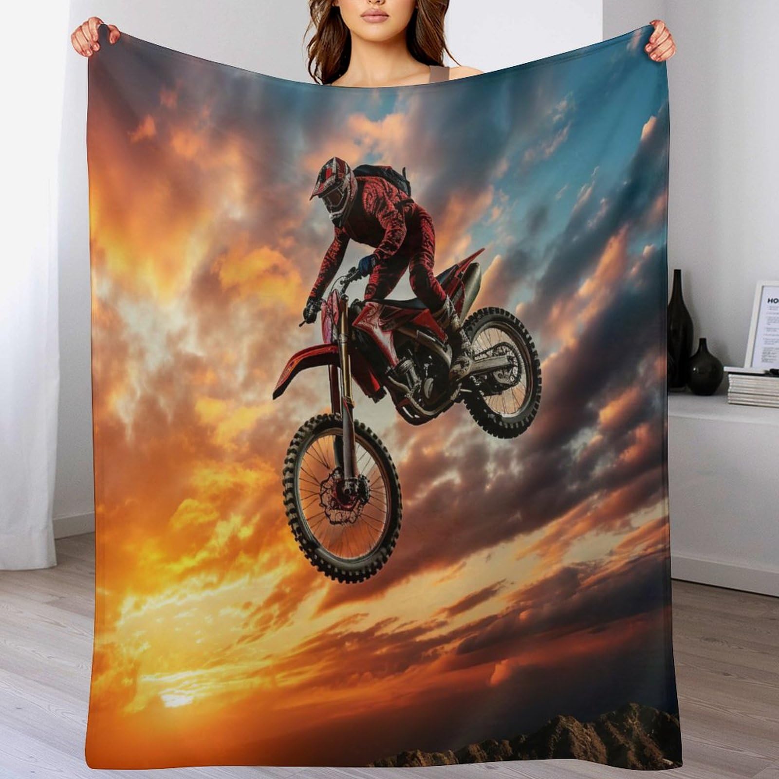 Couverture de lit motocross flannel pour des soirées cocooning au chaud