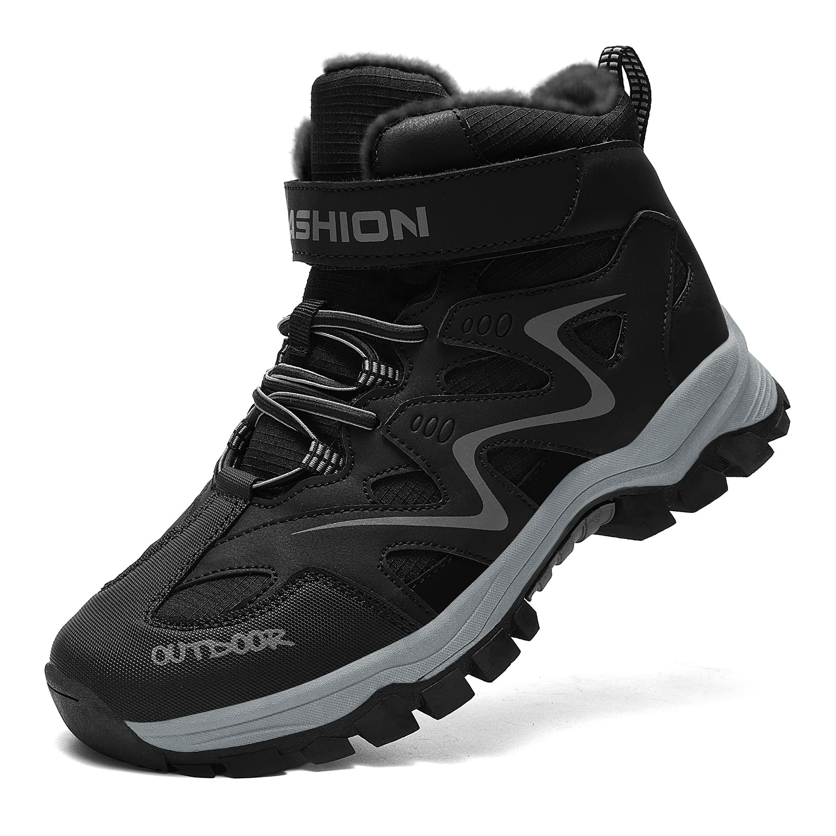 ASHION Chaussures de randonnée garçon Antidérapant Chaussures de Trekking Enfants Bottes de Neige