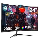 Monitor de jogos Z-Edge 24 polegadas curvo 200Hz 1ms MPRT, monitor LED Full HD 1080P 16:9, painel VA, 300cd/m² de brilho, FreeSync, HDMI e DisplayPort - Preto — imagem 1