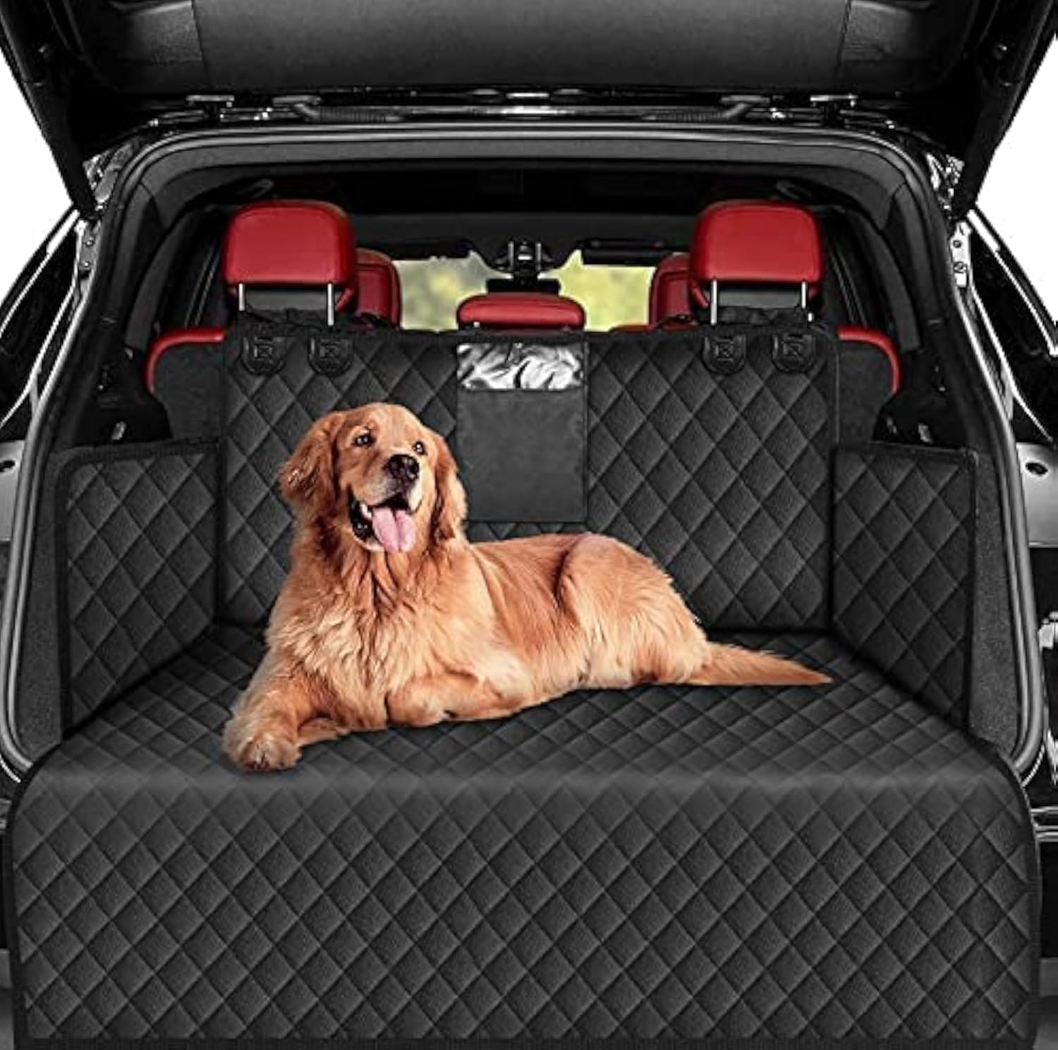 SUV Cargo Liner for Dogs,Water Resistant Boot Liner Dog Car Seat Cover Mat Scratch Proof Non-Slip Cargo Cover for Dogs with Bumper Flaps Protector Universal Size for Cars Truck Sedans