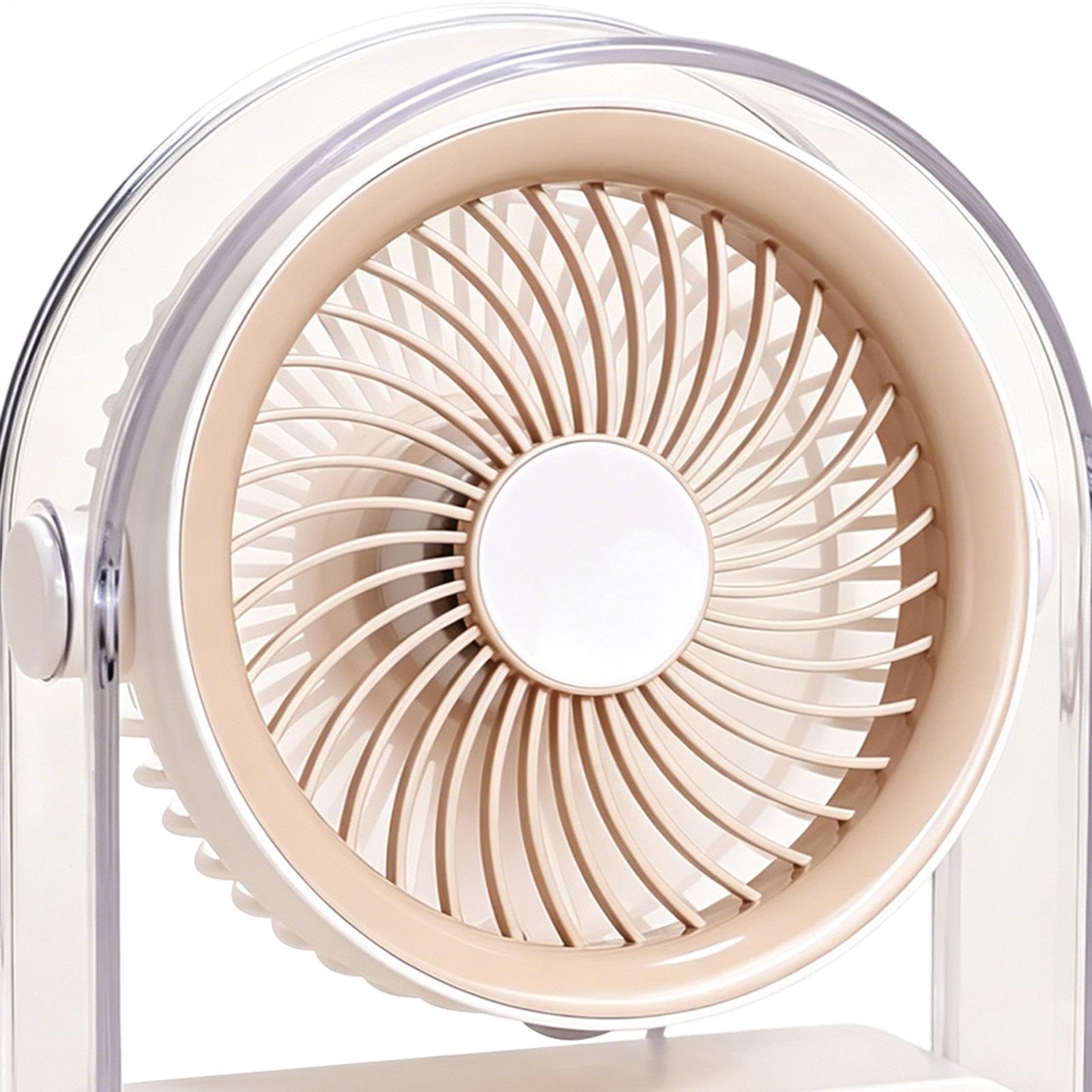 Ventilatore da Tavolo Mini Ricaricabile USB 5 Velocità Display Digitale | Ventilatore Desktop Silenzioso per Ufficio Comodino Camera da Soggiorno Studio Dormitorio